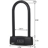 U Bike Lock - Heavy Duty Combination Lock for Motorcycle Wheel, Office Door, Fence & Gate - Resettable, Long Combination U-Lock in Black - Steel/Zinc/ - 3 of 4