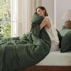 100 Washed Cotton Duvet Cover, King, Olive Green, Minimalist, GentleSoft - 4 of 4