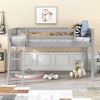 NicBex Twin Size Low Loft Bed with Ladder,Loft Bed Frame with Guardrails,Bed Frame for Kids,Box Spring Not Required,Gray - 2 of 4