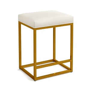 Captiva Designs 24 inch Counter Height Bar Stool with Faux Leather Cushion and Sturdy Metal Frame - 1 of 4