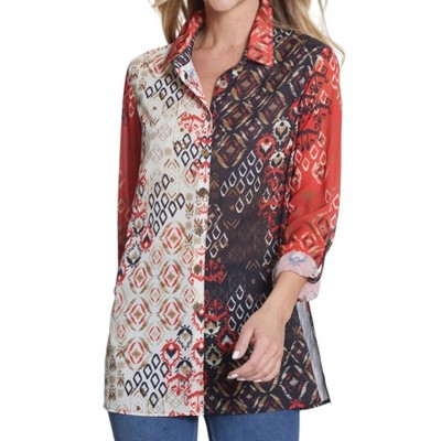 Women's Mixed Print Crinkle Shirt - Multiples