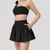 Anna-Kaci Women's High Waist Pleated Mini Skirt with Wide Waistband and Side Pockets - 3 of 4