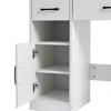 CAVINAS Vanity Desk with Mirror Vanity Table with Sliding Mirror, 4 Drawers, 6 open Shelves for Apartment, Bedroom - 4 of 4