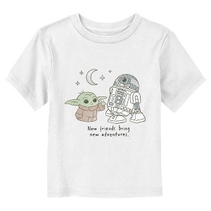 Star Wars: The Mandalorian Grogu and R2-D2 New Friends Bring New Adventures T-Shirt - 1 of 3
