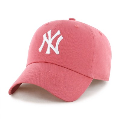 New York Yankees Baseball Hat - Coral Orange: MLB Cotton Adjustable Strap, Team Logo, Adult One Size