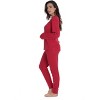 #followme Womens Thermal Henley Jogger Pant Set 6790-RED-L - 2 of 3