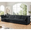 Oversized 156.6" Corduroy Slipcovered 4 Seater Modular Sectional Sofa with French Edges and Removable Covers, 4-Piece Free combination - 2 of 4