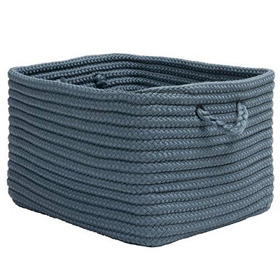 Colonial Mills Modern Farmhouse Home Basket, 14"x8"x10", Antique Blue