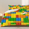 Boersma 3-Piece Colorful Building Blocks Comforter Set – Funny Dot Bricks Thin Summer Quilt with 2 Pillowcases, Lightweight Bedding for Kids Teens - 2 of 4
