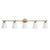 POWLIG 43.54-in 5-Light Gold Bathroom Vanity Light Fixture with Opal Frosted Glass Shade - 3 of 4