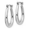 Black Bow Jewelry 3mm x 23mm Polished 14k White Gold Tapered Puffed Oval Hoop Earrings - 2 of 4
