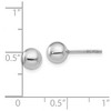 Black Bow Jewelry 6mm Hollow Ball Post Earrings in Rhodium Plated Sterling Silver - 4 of 4