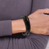 Chisel Stainless Steel Brushed Multi Strand Black Braided Leather 8.25" Bracelet - 2 of 2