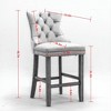 Resenkos Counter Bar Stools, Counter Stool,Upholstered Barstools with Button Tufted Decoration and Wooden Legs, Set of 2 (Gold) - 4 of 4