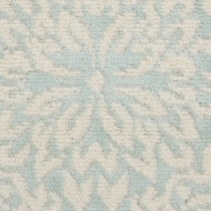 Aqua Floral Power Loom Area Rug - 1 of 4