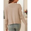 Women's Jacquard Long Sleeve Lightweight Knit Cardigan Sweater Open Front Loungewear - 2 of 4