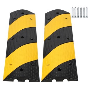 Heavy Duty Speed Bumps for Driveway,Pack Rubber Speed Bumps,2 Channel Modular Traffic Speed Bump Hump Cable Protector Ramps for Asphalt Concre - 1 of 4