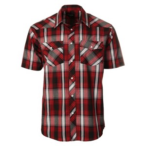 Gioberti Men's Western Cowboy Short Sleeve Shirt with Snap Buttons - 1 of 4