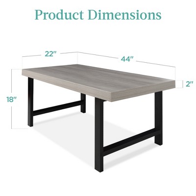 Gray Rectangular Wood and Metal Coffee Table