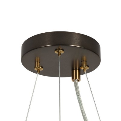 Modern Black and Gold 8-Light Crackled Glass Chandelier