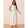 Seta T Women's Sleeveless Summer Scoop Neck Pockets Casual Maxi Dress - 2 of 4