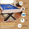 Pool Table, 7 FT Billiards Table with Stable X-Leg Design - Includes Balls/Cue Sticks/Cloth/Cleaning Brush for Game Room (84"x46.5"x32.7") - 2 of 4