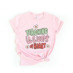 Simply Sage Market Women's Teaching Is A Work Of Heart Words Short Sleeve Graphic Tee - 1 of 4