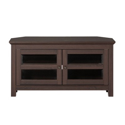 Modern 2 Glass Door Corner TV Stand for TVs up to 48" - Saracina Home