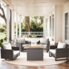 Buenhomino Patio Wicker Furniture Set with Fire Pit Table, PE Rattan Swivel Patio Chairs with Propane Fire Pit Table, 5PCS Patio Conversation Set - 2 of 4