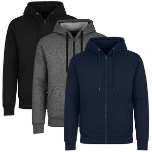Blue Ice Men’s Fleece Lined Full-Zip Hoodie -3 Pack - 1 of 4
