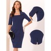 Allegra K Women's Turndown Collar 1950s Vintage Bodycon Dress - 2 of 4