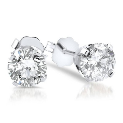 Pompeii3 5/8ct Diamond Studs 14K White Gold Push Back