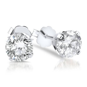 Pompeii3 VS .65ct Diamond Studs 14K White Gold Lab Created - 1 of 4