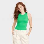 Women's Slim Fit Ribbed High Neck Tank - A New Day™