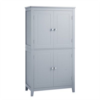 OUTSUPPLY Elegant Freestanding Bathroom Storage Cabinet with 4 Doors, Adjustable Shelves, Anti-Tip Safety