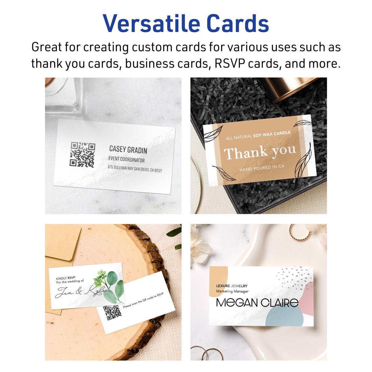 2" x 3-1/2" Rectangle, Glossy White Business Cards - thumbnail 3