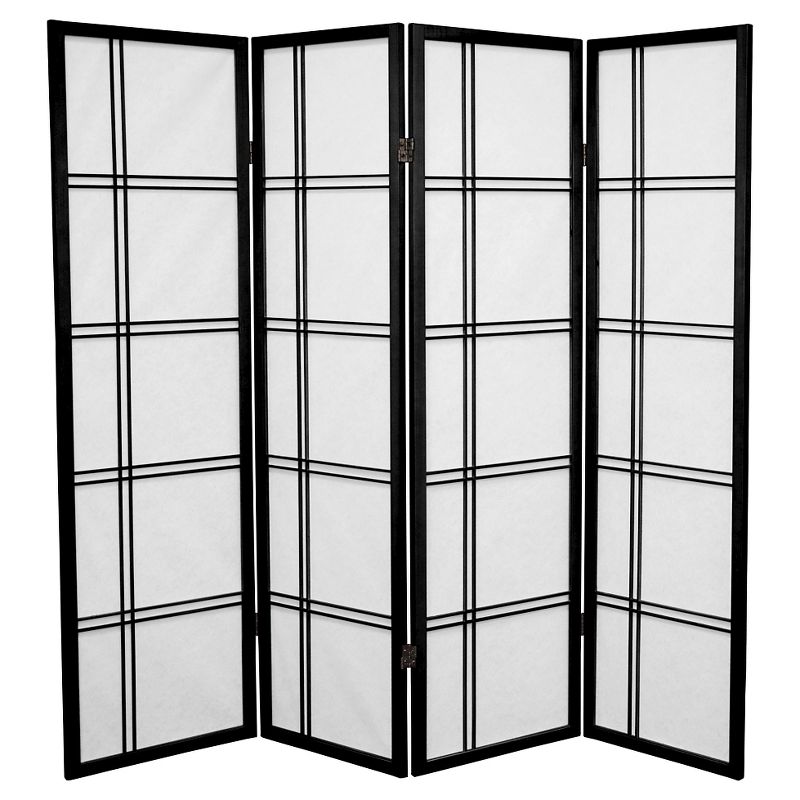 5 ft. Tall Double Cross Shoji Screen (4 Panels) - Oriental Furniture, 1 of 5