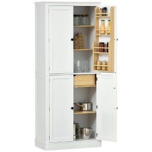 Aghana Digitals 72.5" Black Freestanding Kitchen Pantry Cabinet with 6-Tier Shelves, Adjustable - 1 of 4
