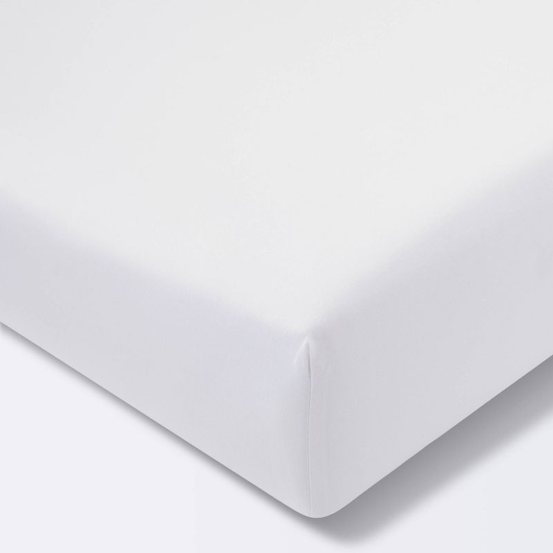 Fitted Crib Sheet Solid - Cloud Island&#8482; White, 1 of 7