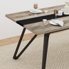 KTMBDW Farmhouse Dining Table for 6-8 People, 70.9-Inch Rectangular Wood Dining Table, Rustic Kitchen Table with Metal Legs for Dining Room - 3 of 4