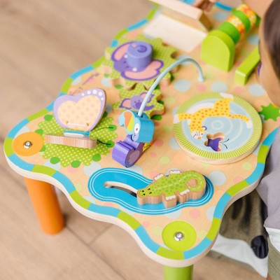 Colorful Jungle-Themed Wooden Activity Table for Toddlers