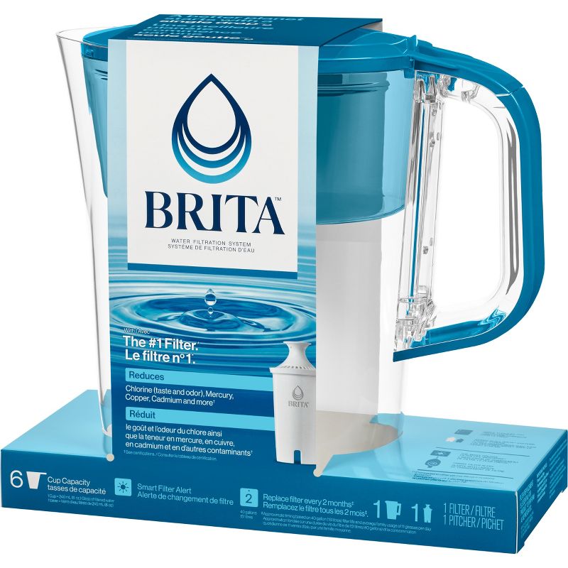 Brita Water Filter 6-Cup Denali Water Pitcher Dispenser with Standard Water Filter, 3 of 14