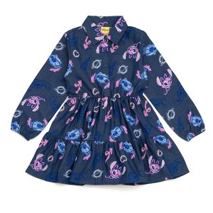 Disney Lilo & Stitch Big Girls Chambray Dress Dark Blue Angel 10 - 1 of 4