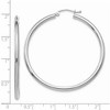Black Bow Jewelry 2.5mm, 14k White Gold Classic Round Hoop Earrings, 45mm (1 3/4 Inch) - 3 of 4