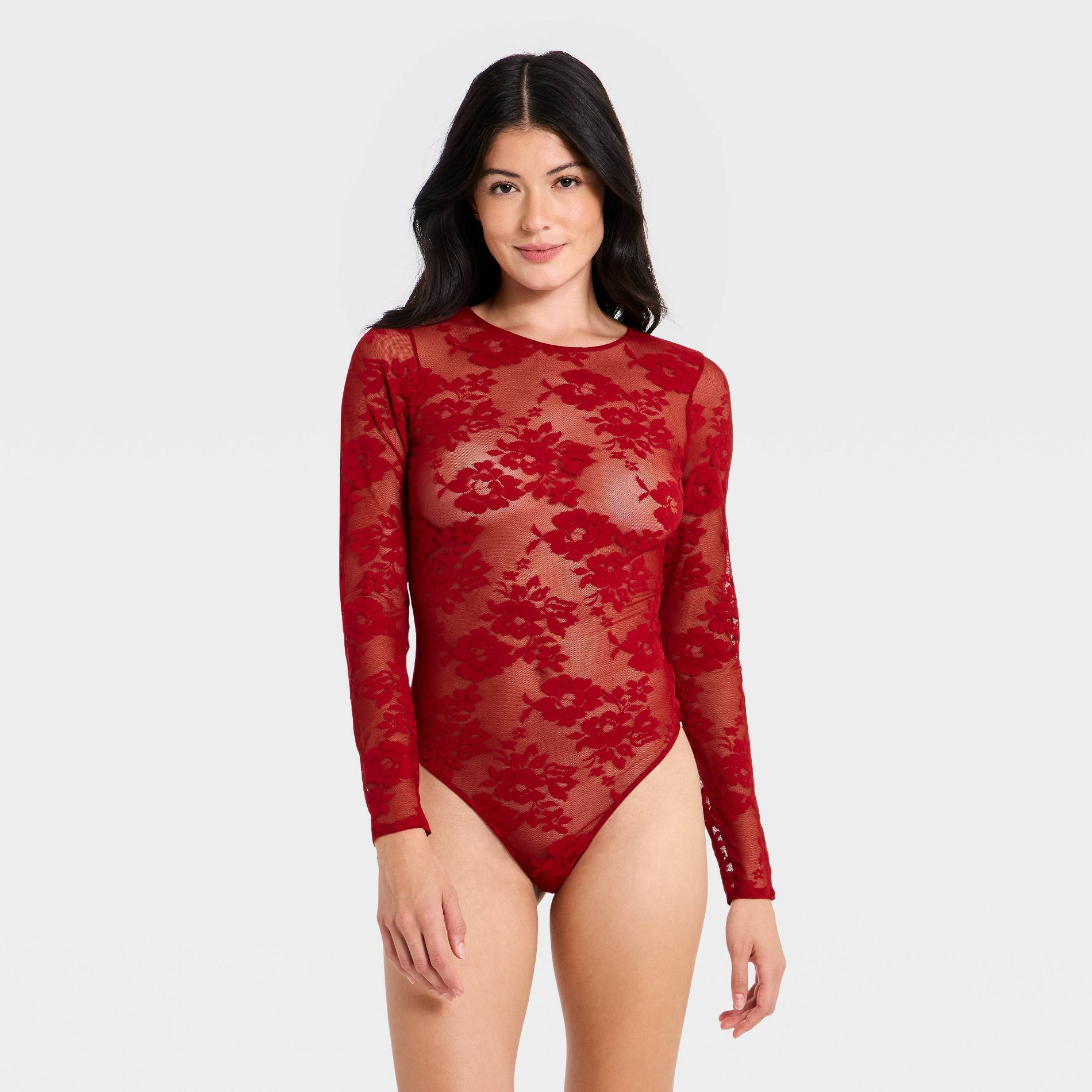 Women's Lace Long Sleeve Lingerie Bodysuit - Auden™