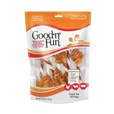 Good n Fun Double Meat Pops Rawhide With Chicken Beef And Pork Flavor Dog Treats 5.5oz Target