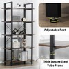 5-Shelf Vintage Industrial Rustic Bookshelf, 5 Tier Wood and Metal Bookcase, Open Etagere Book Shelf, Farmhouse Wooden Bookshelves, Vintage Brown - 2 of 4