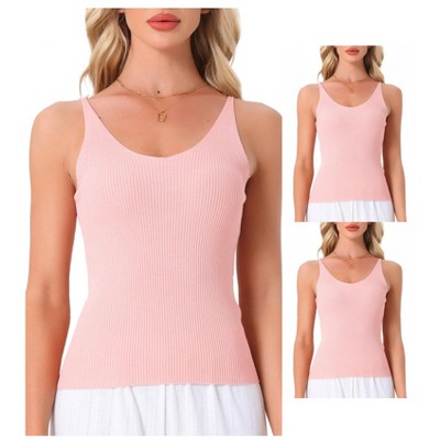 INSPIRE CHIC Womens 2 Pcs Loungewear Soft Cami Sleepshirts Pajama Shorts Sleeveless V-neck Tops