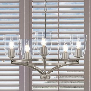 Urban Ambiance Luxury Transitional Chandelier 12.5''H x 25.25''W,  Brushed Nickel Finish,  Coronado Collection, UHP4262 - 1 of 4