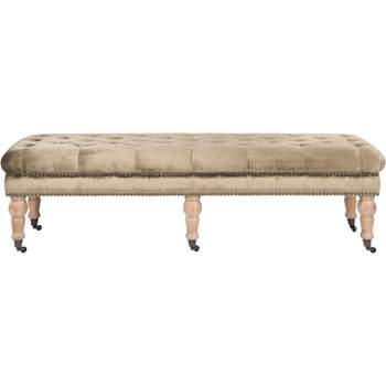 Barney Tufted Bench with Brass Nail Heads  - Safavieh